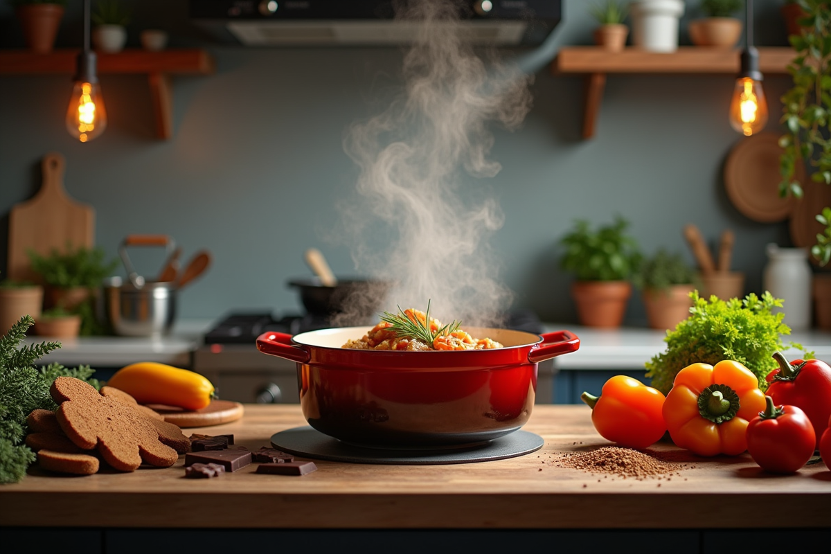 Chef ajoutant une touche moderne à la carbonade flamande