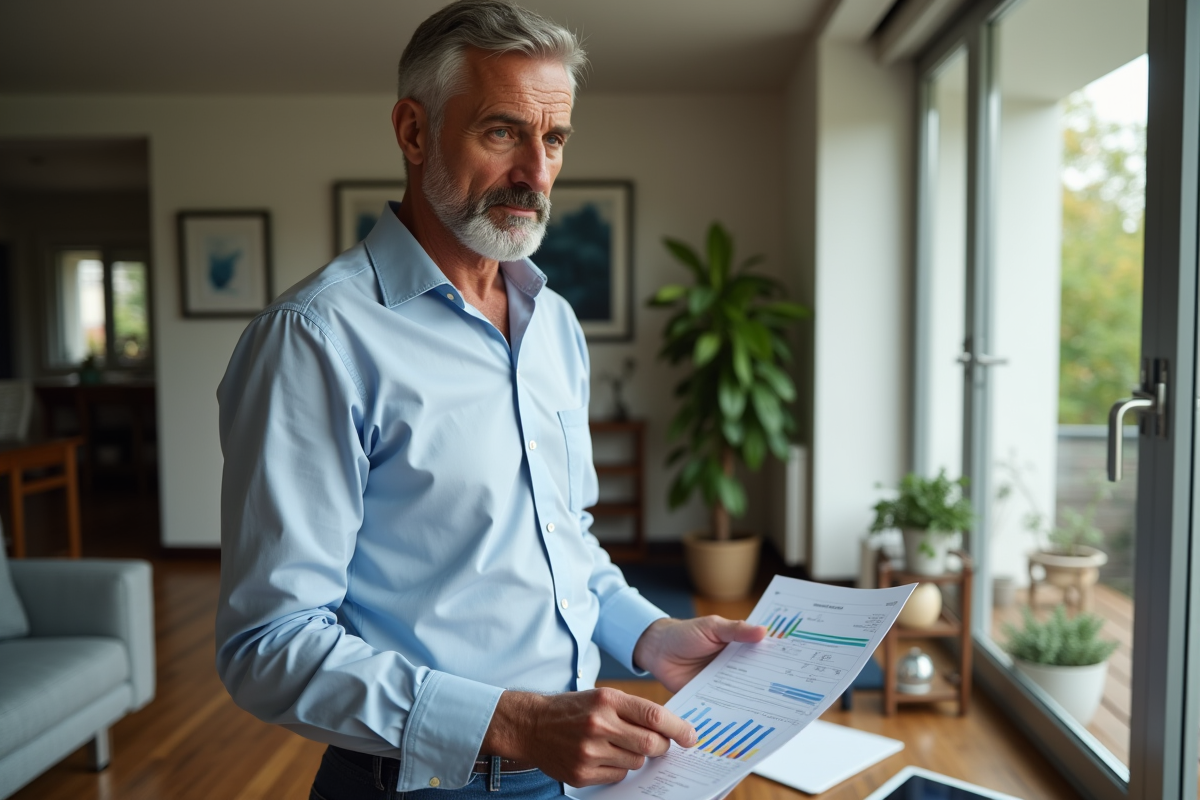 Homme d'âge moyen en tenue casual regardant des documents