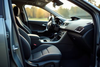 Intérieur impeccable d'une Peugeot 408 vue du conducteur